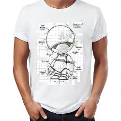 Men's T T-Shirts Hemden Marvin The Paranoid Android Hitchhiker's Guide to The Galaxy Funny Artsy Awesome Artwork Printed Tee White(XX-Large) von PIGRA