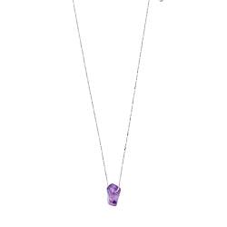 PILGRIM versilberte Chakra-Halskette mit echtem lila Amethyst-Halbedelstein von PILGRIM