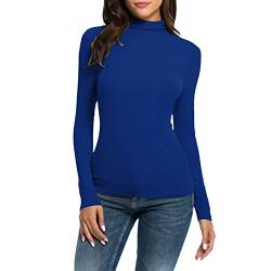 Thermo Oberteil Damen Rollkragenpullover Langarm Basic-Shirt Thermounterwäsche Winter warm Unterhemd Langarmshirt Rollkragenbluse einfarbig schmale Passform Rollkragen Bluse Tops Crop von PINTUTU