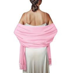 Schal Rosa Stola Damen Festlich für Abendkleid Pashmina Schals Tücher Winter von PIOYMEYA