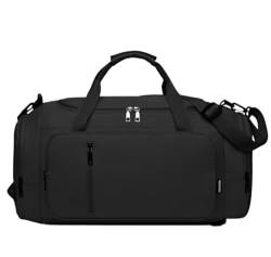 Leichte Reisetasche 20-Zoll-Oxford-Stoff-Reise-Kleidersack, Handgepäck-Kleidersack Für Damen-Sporttasche Sporttasche Gym (Color : Black, Size : 53 * 24 * 24 cm) von PIPONS