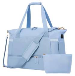 Leichte Reisetasche Weekender-Taschen Für Damen, Reisetaschen Mit Schuhfach Und Kulturbeutel Sporttasche Gym (Color : E, Size : 18.5in) von PIPONS