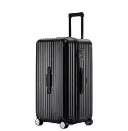 PIPONS Trolley Rollkoffer Gepäck Mit TSA-Schloss, PC + ABS-Koffer, Gepäckkoffer Mit Spinner-Rädern, Leicht Reisekoffer Gepäck (Color : Nero, Size : 24 inch) von PIPONS