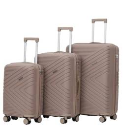 PIPONS Trolley Rollkoffer Gepäcksets 3-teiliger Koffer Mit Doppelten Spinnerrädern Und TSA-Schloss, 360° Geräuschlose Spinnerräder Reisekoffer Gepäck (Color : E, Size : 20+24+28 in) von PIPONS