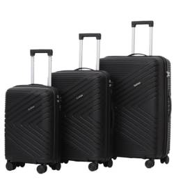 PIPONS Trolley Rollkoffer Gepäcksets 3-teiliger Koffer Mit Doppelten Spinnerrädern Und TSA-Schloss, 360° Geräuschlose Spinnerräder Reisekoffer Gepäck (Color : H, Size : 20+24+28 in) von PIPONS