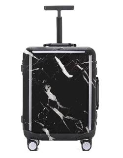 PIPONS Trolley Rollkoffer Koffer Mit Rollen, Handgepäck, Sturzsicheres TSA-Zoll-Zahlenschloss Reisekoffer Gepäck (Color : Nero, Size : 22inch) von PIPONS