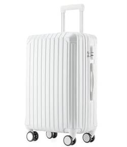 PIPONS Trolley Rollkoffer Koffer Mit Spinner-Rädern, Hartschalen-Leichtgewichtler-Rollkoffer Für Geschäftsreisen Reisekoffer Gepäck (Color : White, Size : 28in) von PIPONS