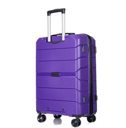 Trolley Rollkoffer Gepäck Mit Rollen, PP-Gepäcksets, Leichter Koffer Mit TSA-Schloss, Reisegepäck Reisekoffer Gepäck (Color : Purple, Size : 24in) von PIPONS