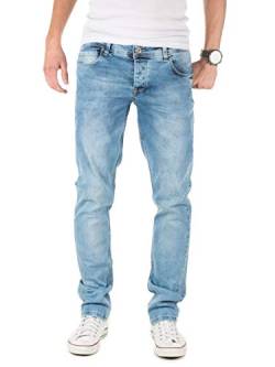 PITTMAN Jeans Herren Slim Fit Jeanshose Stretch Designer Hose, Blau (Faded Denim 174021), W30/L32 von PITTMAN