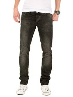 PITTMAN Jeans Herren Slim Fit Jeanshose Stretch Designer Hose, Schwarz (Black 194008X2), W30/L32 von PITTMAN