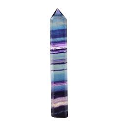 PIUHRKLEVD 1 STÜCK Natursteine ​​Kristallspitze 36 Farben Turm Amethyst Rosenquarz Stein Erz Obelisk Home Ornamente (Color : Colored Fluorite, Size : 50-60mm) von PIUHRKLEVD