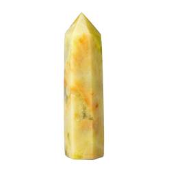 PIUHRKLEVD 1 STÜCK Natursteine ​​Kristallspitze 36 Farben Turm Amethyst Rosenquarz Stein Erz Obelisk Home Ornamente (Color : Flower Jade, Size : 50-60mm) von PIUHRKLEVD