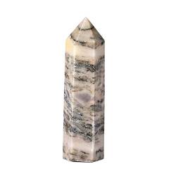 PIUHRKLEVD 1 STÜCK Natursteine ​​Kristallspitze 36 Farben Turm Amethyst Rosenquarz Stein Erz Obelisk Home Ornamente (Color : Grey Stripe Store, Size : 60-70mm) von PIUHRKLEVD