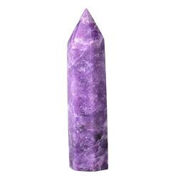 PIUHRKLEVD 1 STÜCK Natursteine ​​Kristallspitze 36 Farben Turm Amethyst Rosenquarz Stein Erz Obelisk Home Ornamente (Color : Lapidolite, Size : 50-60mm) von PIUHRKLEVD