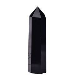 PIUHRKLEVD 1 STÜCK Natursteine ​​Kristallspitze 36 Farben Turm Amethyst Rosenquarz Stein Erz Obelisk Home Ornamente (Color : Obsidian, Size : 50-60mm) von PIUHRKLEVD