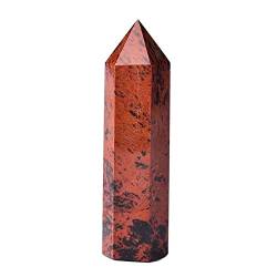 PIUHRKLEVD 1 STÜCK Natursteine ​​Kristallspitze 36 Farben Turm Amethyst Rosenquarz Stein Erz Obelisk Home Ornamente (Color : Red Obsidian, Size : 70-80mm) von PIUHRKLEVD