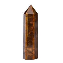 PIUHRKLEVD 1 STÜCK Natursteine ​​Kristallspitze 36 Farben Turm Amethyst Rosenquarz Stein Erz Obelisk Home Ornamente (Color : Tigers Eye, Size : 60-70mm) von PIUHRKLEVD