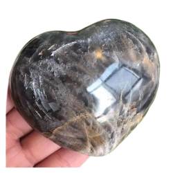 PIUHRKLEVD 1 Stück 7 cm-8 cm natürlicher grauer Mondstein herzförmiger Kunsthandwerkskristallstein von PIUHRKLEVD