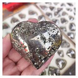PIUHRKLEVD 1 Stück natürlicher Pyrit in Herzform Rohsteine ​​Kristalle Probe Dekoration 150–170 g Kunsthandwerk von PIUHRKLEVD