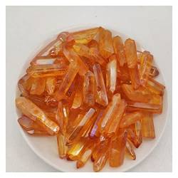 PIUHRKLEVD 100 g galvanisierter orangefarbener Titan-Aura-Kristall, Zauberstab, Kristallstein, Dekor, Natursteine ​​und Mineralien, (Size : 400g) von PIUHRKLEVD