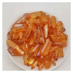 PIUHRKLEVD 100 g galvanisierter orangefarbener Titan-Aura-Kristall, Zauberstab, Kristallstein, Dekor, Natursteine ​​und Mineralien, (Size : 50g) von PIUHRKLEVD