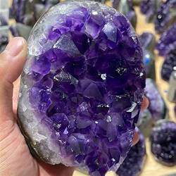 PIUHRKLEVD Amethyst-Rohstein, natürlicher Amethyst-Quarz-Cluster, Kristallprobe, Energieheilung (Größe: 400–500 g) (Size : 400-500g) von PIUHRKLEVD