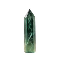 PIUHRKLEVD For natürliche grüne Fluorit-Quarzkristall-Steinspitze, sechseckiger Zauberstab, Raumdekoration, von PIUHRKLEVD