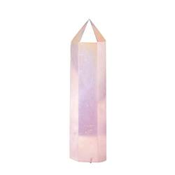 PIUHRKLEVD Natürliche Steine ​​Kristall Spitze Turm Amethyst Rosenquarz Stein Erz Obelisk Home Dekoration (Color : Aura Rose Quartz, Size : 60-70mm) von PIUHRKLEVD