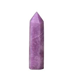 PIUHRKLEVD Natürliche Steine ​​Kristall Spitze Turm Amethyst Rosenquarz Stein Erz Obelisk Home Dekoration (Color : Lapidolite, Size : 60-70mm) von PIUHRKLEVD