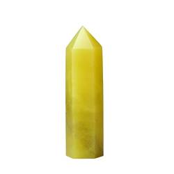 PIUHRKLEVD Natürliche Steine ​​Kristall Spitze Turm Amethyst Rosenquarz Stein Erz Obelisk Home Dekoration (Color : Lemon Jade, Size : 50-60mm) von PIUHRKLEVD