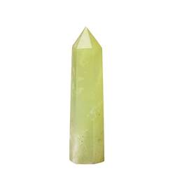 PIUHRKLEVD Natürliche Steine ​​Kristall Spitze Turm Amethyst Rosenquarz Stein Erz Obelisk Home Dekoration (Color : Light Green Jade, Size : 50-60mm) von PIUHRKLEVD