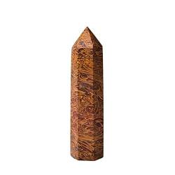 PIUHRKLEVD Natürliche Steine ​​Kristall Spitze Turm Amethyst Rosenquarz Stein Erz Obelisk Home Dekoration (Color : Spun Gold Jade, Size : 50-60mm) von PIUHRKLEVD