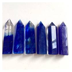 PIUHRKLEVD Natürlicher Kristall, rau, 1 Stück, blauer Schmelzkristall, Quarz, handgeschnitzt, Kristallpunkte, Zauberstab, Säule, Heilstein (Farbe: 1 Stück, Größe: ca. 60–90 mm) (Color : One Size, Si von PIUHRKLEVD