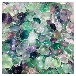 PIUHRKLEVD Natürlicher Kristall, rau, natürlich, bunt, Fluorit-Kristall, polierte Fluorit-Kiessteine ​​für Aquarien (Größe: 400 g) (Size : 400g) von PIUHRKLEVD