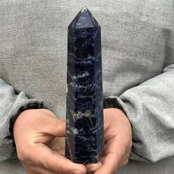 PIUHRKLEVD Natürlicher Kristall-Punkt-Sodalith-Stein, Obelisk, blauer Quarz-Zauberstab, Ornament for Heimdekoration, Stein (Size : 1200-1300g) von PIUHRKLEVD
