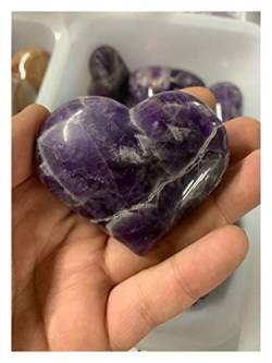 PIUHRKLEVD Natürlicher Traum-Amethyst, herzförmige lila Quarzkristallsteine, Dekor, natürliche Quarzkristalle, von PIUHRKLEVD