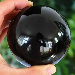 PIUHRKLEVD Natürlicher schwarzer Obsidian-Kugel, großer Kristall-Kugel-Stein-Edelstein (Size : 200-300g) von PIUHRKLEVD