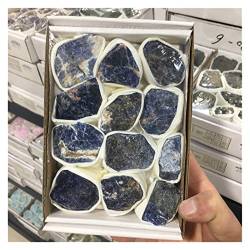 PIUHRKLEVD Natural Sodalite Crystal Stone Rough Home Decor Boxes (Color : Light Grey) von PIUHRKLEVD