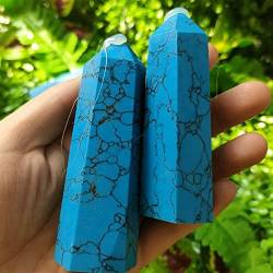 PIUHRKLEVD Startseite 110–130 g natürlicher blau-türkisfarbener Kristallstein, Point Tower-Geschenke (Size : One Size) von PIUHRKLEVD