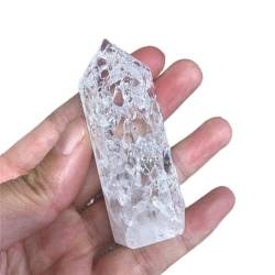 PIUHRKLEVD Startseite Crack Angel Clear Crystal Stones Wand Point for Quartz Stone Gift (Color : 50-70mm, Size : Random1pcs) von PIUHRKLEVD