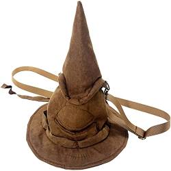 PIUMOJ Harry Umhängetasche, Potter Messenger Bag, Wizard Handtasche Tasche, Sprechender Hut, Magic Hat Messenger Bag Wird für Den Täglichen Gebrauch Verwendet (Braun) von PIUMOJ