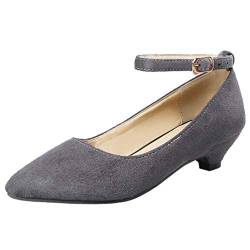 PIXIEFOOT Damen Knöchelriemchen Schnalle Pumps Spitz Niedrig 3cm Absatz von PIXIEFOOT