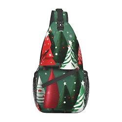 Cold Tree Camouflage Print Schultertasche, Crossbody Sling Rucksack, Sling Bag Brusttasche, Tagesrucksack für Damen Herren Reisen Wandern, Christmas Treess, Einheitsgröße von PIXOLE