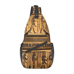 England UK Retro London Telefondruck Schultertasche, Crossbody Sling Rucksack, Sling Bag Brusttasche, Tagesrucksack für Damen Herren Reisen Wandern, Ägyptische Hieroglyphen., Einheitsgröße von PIXOLE