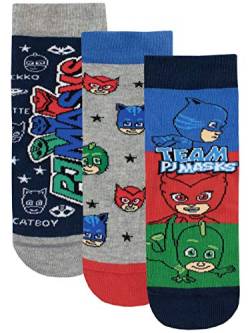 PJ Masks Jungen Catboy Owlette Gecko Socken Packung mit 3 Paar (Säugling 20-23 cm) von PJ Masks