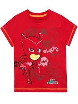 PJ Masks Jungen Owlette T-Shirt Rot 134 von PJ Masks