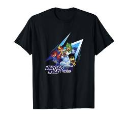 PJ Masks Power Heroes Rules! Flying Group Shot Portrait T-Shirt von PJ Masks