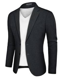 PJ PAUL JONES Blazer Herren Regular Fit Sakko Sportlich 2 Knöpfe Modern Freizeit Jackett (Dunkelgrau, L) von PJ PAUL JONES