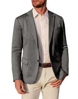PJ PAUL JONES Herren 2 Knöpfe Slim Fit Anzug Jacken solide Farbe einreihig Blazer Dunkelgrau, Mittel von PJ PAUL JONES