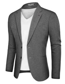 PJ PAUL JONES Herren Blazer Sportlich Modern Freizeit Business Anzugjacke für Männer Sakko (Hellgrau, S) von PJ PAUL JONES